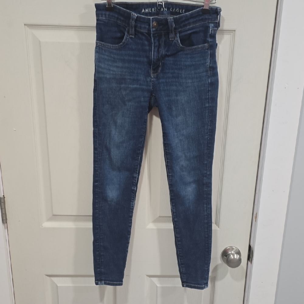 American Eagle Outfitters Women's Dark Blue Skinny Jeans